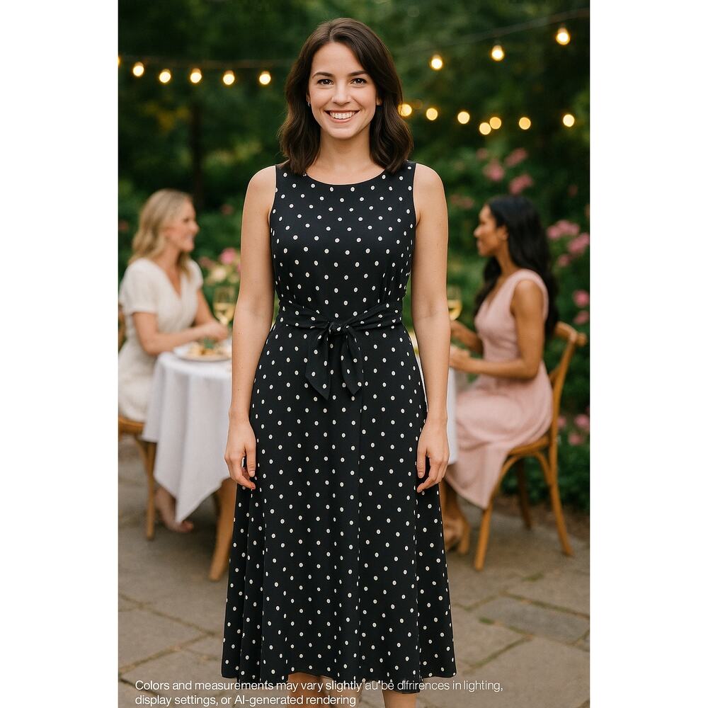 Gorgeous Virgo Petite Black and White Polka Dot Dress - Size 4